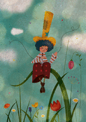 Fleur multicolore sous un ciel apaisant